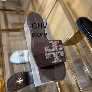 Tory Burch Dark chocolate Slide Sandals